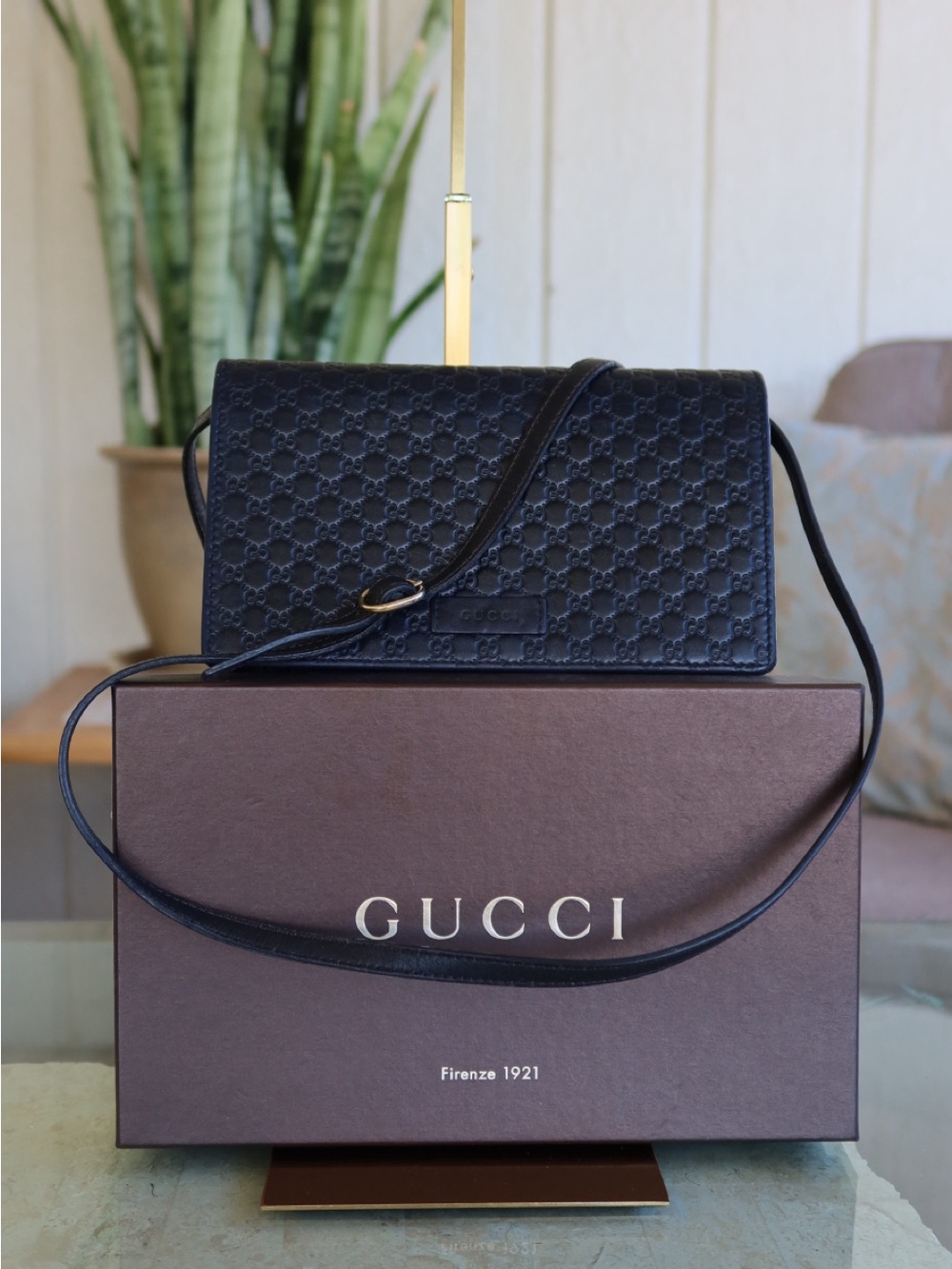 Gucci Micro Guccicima Crossbody Black💝💝💝